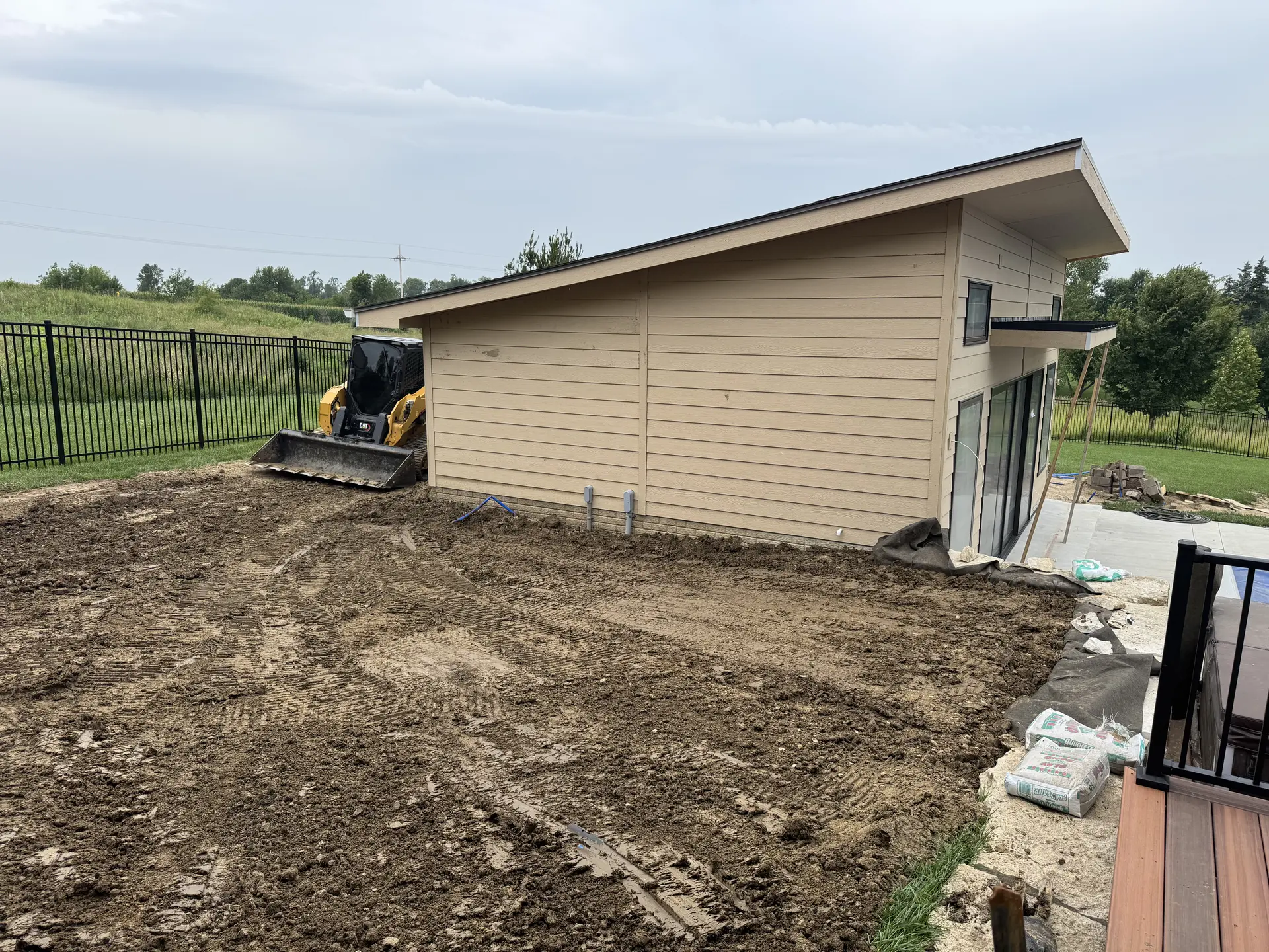 Landwerks excavation equipment grading a commercial site